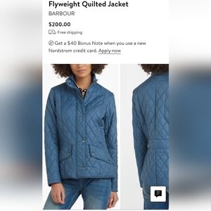 Barbour Flyweight Jacket in Stone Blue size 12